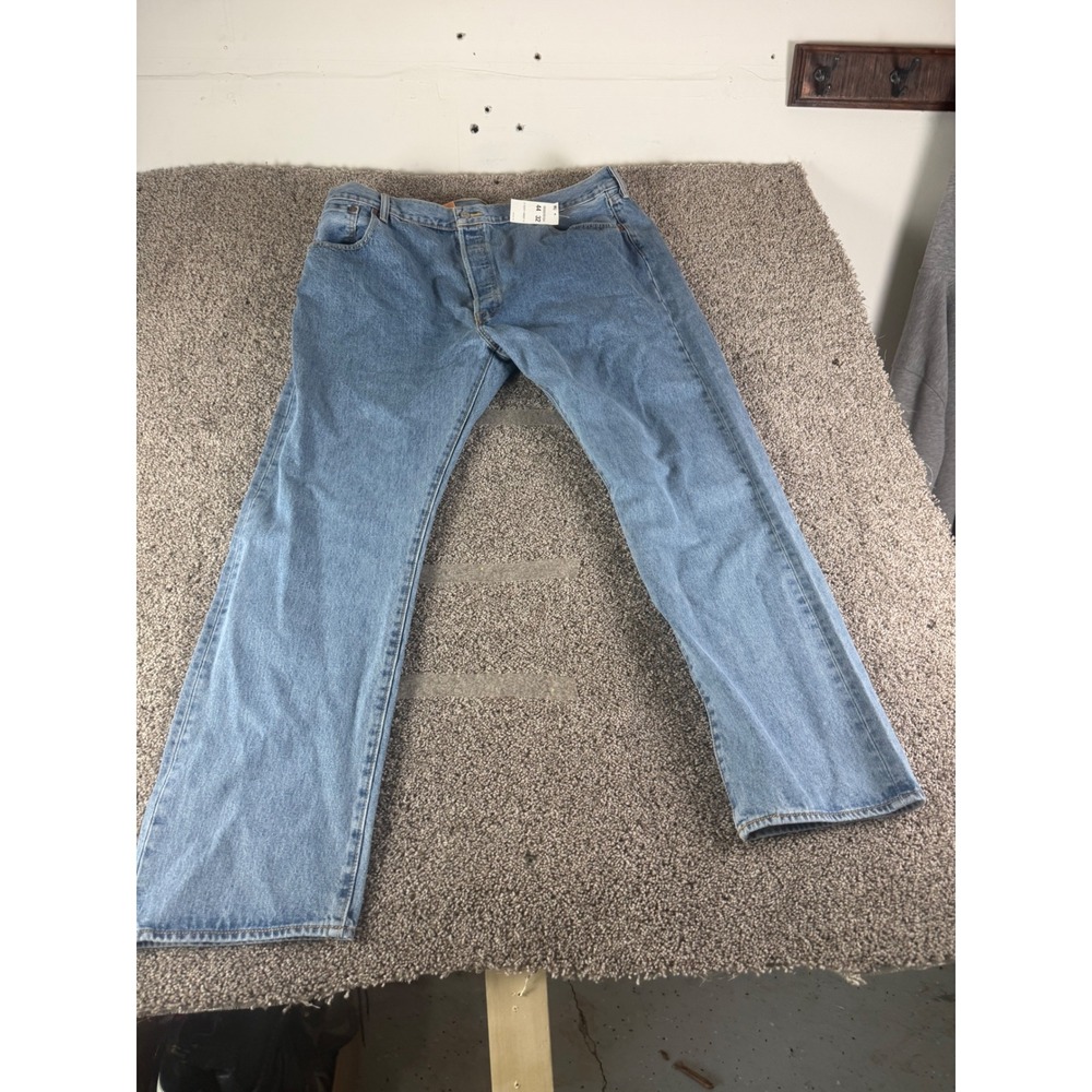 Levis 501 Original Mens Jeans 44x32‎ Blue Denim Straight Leg Button Fly NEW 2016